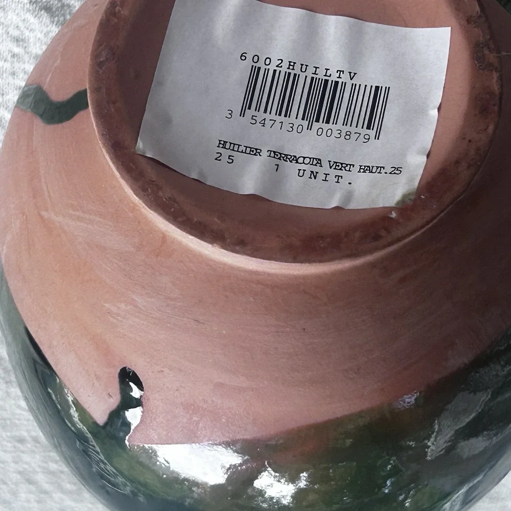 Huilier Terracotta Vert Green Drip Jug 10